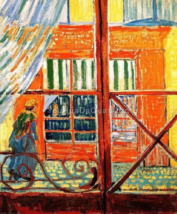 从窗口看到一个卖猪肉店 - 文森特·威廉·梵高